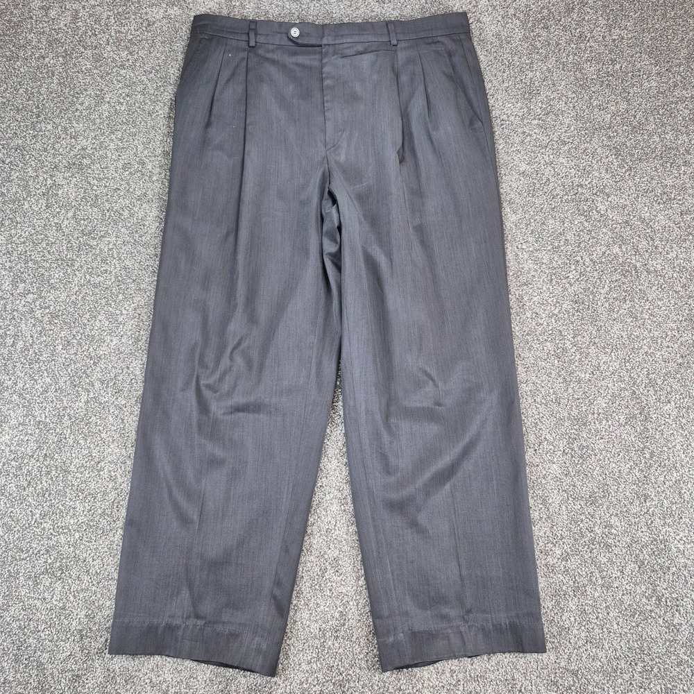 Lanificio F.lli Cerruti 1881 Dress Pants Mens 35x28 Gray Pleated Wool‎ Italy